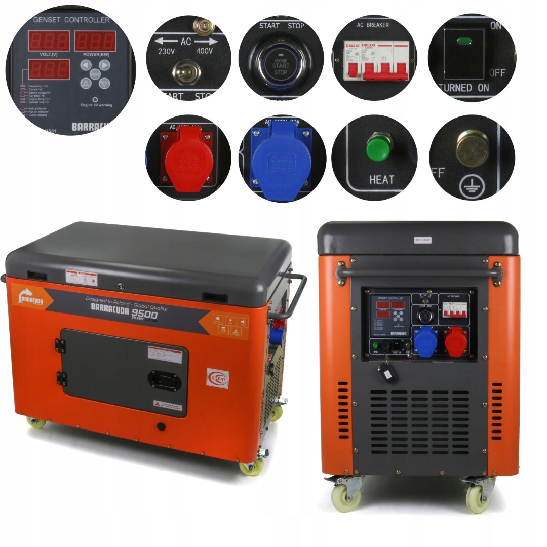 Elektrocentrála - Elektrický generátor 12 kVA 9,5 kW DIESEL CICHY