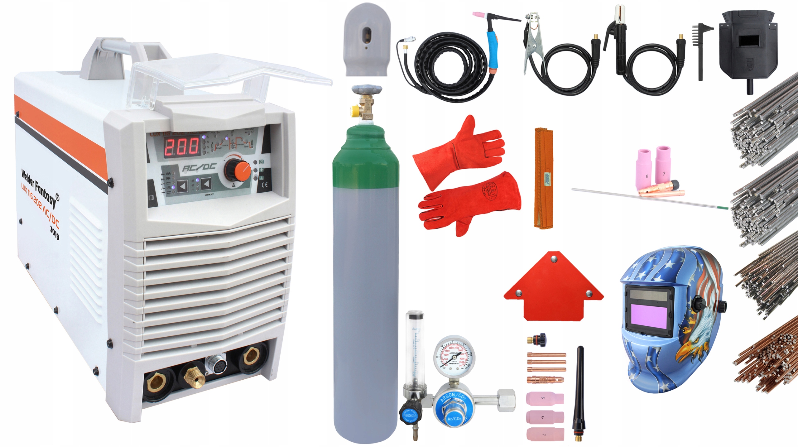 Zvárací invertor - LUX TIG AC / DC ZVEROVANÝ PULSE MMA CYLINCE SET