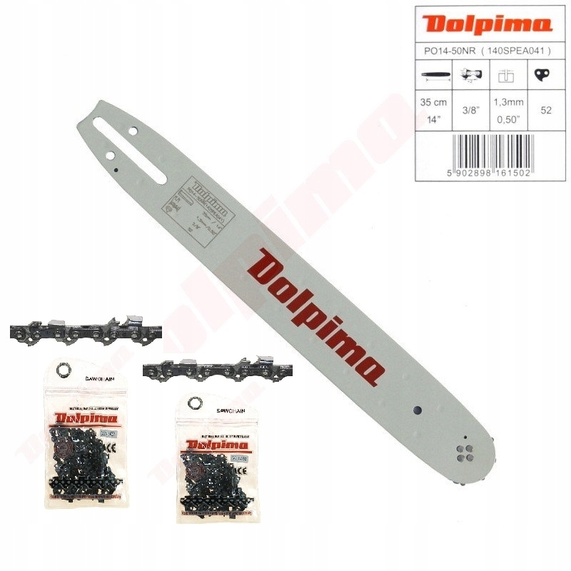 VODÍTKO + 2x REŤAZ DOLPIMA 14" 52OG 3/8 1,3 mm