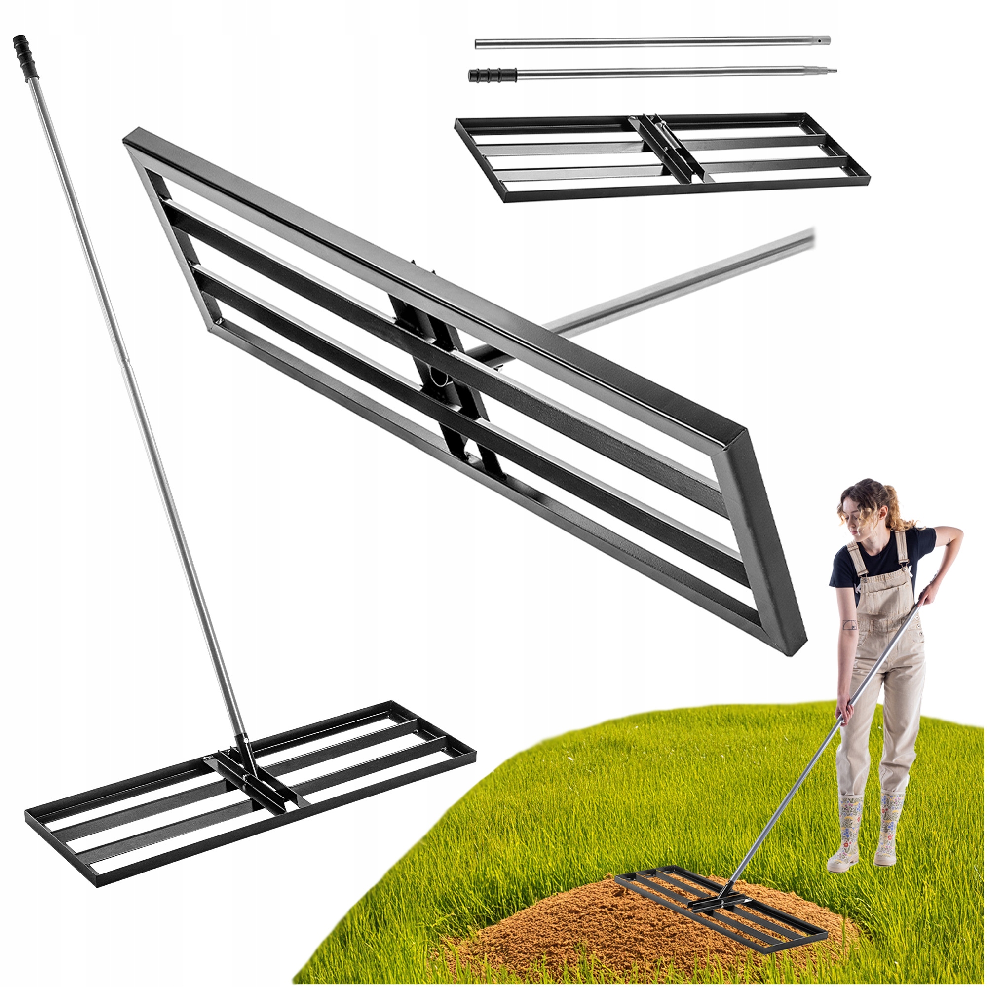 30 × 90cm terenu nivelator pre travnik ručný rozgraváč rovniark trzonek