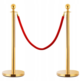 3-dielna Bariéra VIP zábradlia, oceľ, zlato