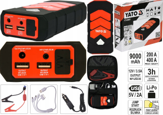 Autonabíjačka - 83081 ŠTARTOVACIE ZARIADENIE POWERBANK 9000mAh YATO