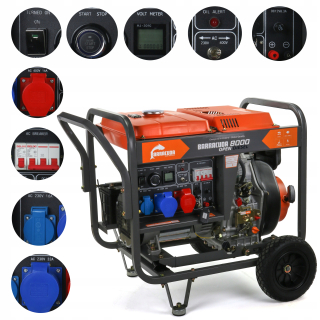 Elektrocentrála - Výkon generátora 10 KVA 8 KW 230 / 400V Diesel