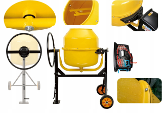 Miešačka - LIŠTOVÝ ŽELEZNÝ MIEŠAČ BETÓNU 180l VENTA 1000W MIEŠAČ