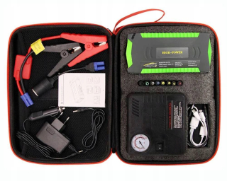 Autonabíjačka - BOOSTER 12V ŠTART. ŠTARTOVANIE VOZIDLA 4USB LCD + KOMPRESOR