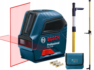 Krížový laser - BOSCH GLL 2-10 LASEROVÁ ÚROVEŇ + STĹPEC 360cm