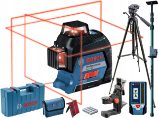 Krížový laser - BOSCH GLL 3-80 LASER + RÚČKA + PÓL + TRIPOD + LR7