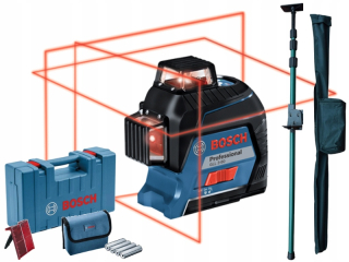 Krížový laser - BOSCH GLL 3-80 LASEROVÁ ÚROVEŇ 30m + PÓL 3,2m