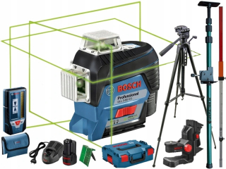 Krížový laser - BOSCH GLL 3-80CG Cross Laser Green 12V Set
