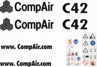 Zdvihák, výťah, naviják - COMPAIR C46 Nožnicový štítok NÁLEPKA