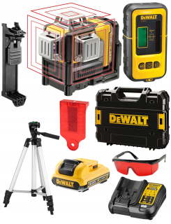 Krížový laser - DCE089D1R Cross Laser Dewalt + detektor Tripod +