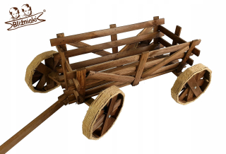 Dekoratívny Drevený zberný rebrík Trolley Garden