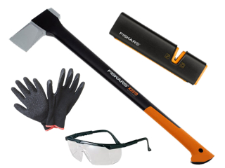 Sekera, kálačka - FISKARS SPLITTER AX X25 + OSTRÚSOK + ZDARMA