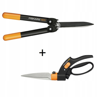 Sada záhradného náradia - Nožnice na živé ploty FISKARS HS72 + Sada trávy GS42