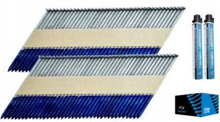 Klince 2,8/50 kruhy pozinkované spojené papierom 34° pre klinče + 2 plyny