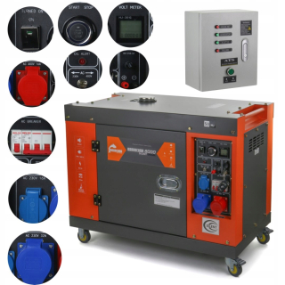Elektrocentrála - Aktuálny generátor 8 KW 230 / 400V Diesel ATS