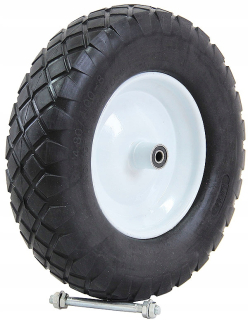 Nafukovacie kolesá- KOLO NA KOLO PRE KOLEČKU PREVODNÍKA 4,00-8 PU TUBELESS ČIERNE s nápravou