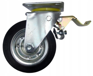 Lešenie - 125 mm otočné koleso z kovovej gumy s blokádou