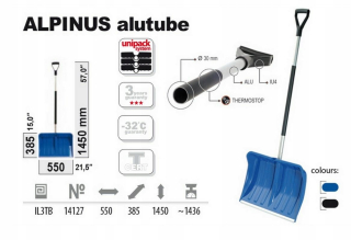 Lopata na sneh Alpinus s hliníkovým ramenom, modrá