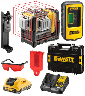 Krížový laser - Cross Laser 3x360 Dewalt DCE089D1R + detektor