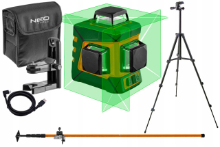 Krížový laser - NEO 75-108 Krížový laser 360 ° 20m + statív + pól