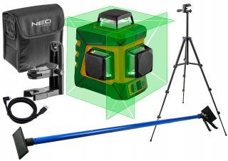 Krížový laser - NEO 75-108 Krížový laser 360 ° 20m + statív + pól