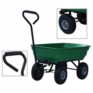 Prepravný vozík univerzálny 4-kolesový - Záhradný ručný vozík s vyklápacím vozom, 300 kg, 75 L, vč