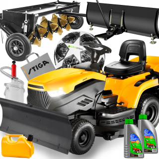 VÝKONNÝ TRAKTOR STIGA ESTATE 398 ST 16HP Pluh + vertikutátor SET XXXXL