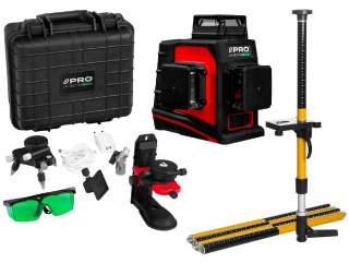 Krížový laser - PRO LK-360.3DG Zelený rovinný laser + PÓL
