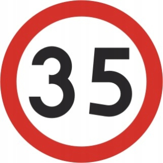 Skutočné cestné znamenie, narodeniny prítomné '35'