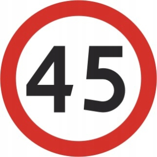 Skutočné cestné znamenie, narodeniny prítomné '45'