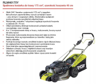 Kosačka benzínová - RYOBI Benzínová kosačka na trávu RLM46175Y
