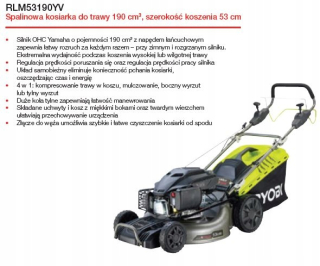 Kosačka benzínová - RYOBI Benzínová kosačka na trávu RLM53190YV