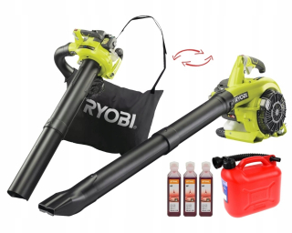 RYOBI Fúkač/vysávač na listy 26 cm 3 + olej + kanister 5 l