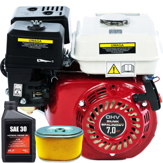 Motor - SPALOVACÍ MOTOR 7KM GX160 OHV Hriadeľ 20MM + OLEJ
