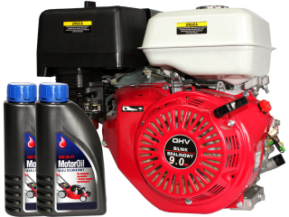 Motor - SPALOVACÍ MOTOR GX OHV 9 KM Hriadeľ 25,4 mm 2 x OLEJ