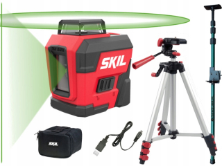 Krížový laser - Skil 1961 Cross Laser 30m Green Li-ion Set