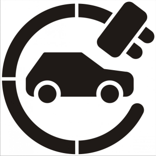 Šablóna maľby nabíjacia stanica pre automobily, elektrické vozidlá.