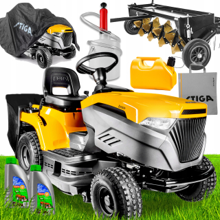 STIGA záhradný traktor, kosačka, Traktor ESTATE 384 M, kôš 200L, motor benzín