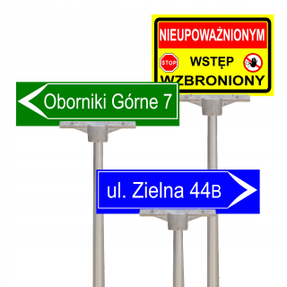 Pouličný typový štítok, obojstranný držiak