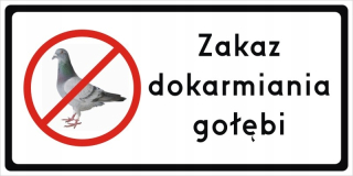 Tableta, zákaz kŕmenia holubov '600 × 300mm