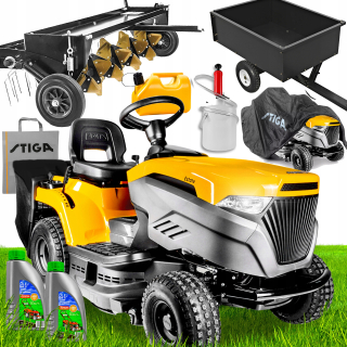 VÝKONNÝ ZÁHRADNÝ TRAKTOR STIGA KOSAČKA 16 HP POWER VEĽKÝ KOŠÍK + vertikutátor