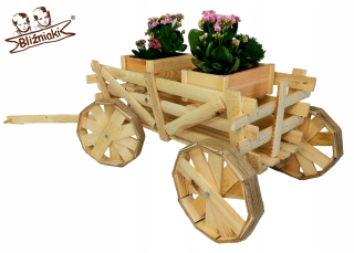 LADDER Wagon Drevený záhon + črepníky 167cm