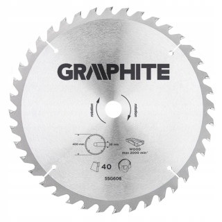 Graphite 55H608 kotúč na rezanie dreva 400x30 mm 40 zubov