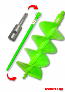 Vrtačka - Pôdna vŕtačka 250 mm H 60 cm SDS + nástavec Werhe