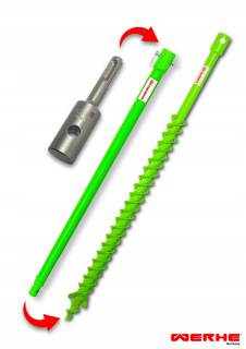 Vrtačka - Pôdny bit 40 mm H, 60 cm predĺženie SDS + Werhe