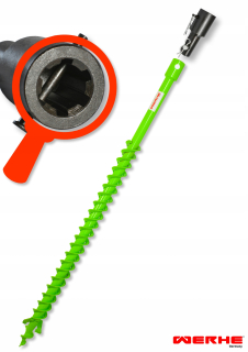 Vrtačka - Vrták do pôdy 60H mm Werhe + adaptér Stihl