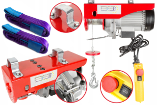 Zdvihák, výťah, naviják - Elektrický lanový navijak 400/800 kg + pásy