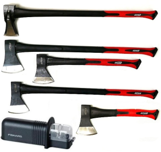 Sekera, kálačka - SADA 5 OSÍ Drevorubačská sekera + Fiskars