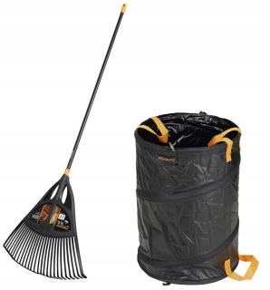 Sada: Hrable Solid XL + Skladací kôš Solid Fiskars